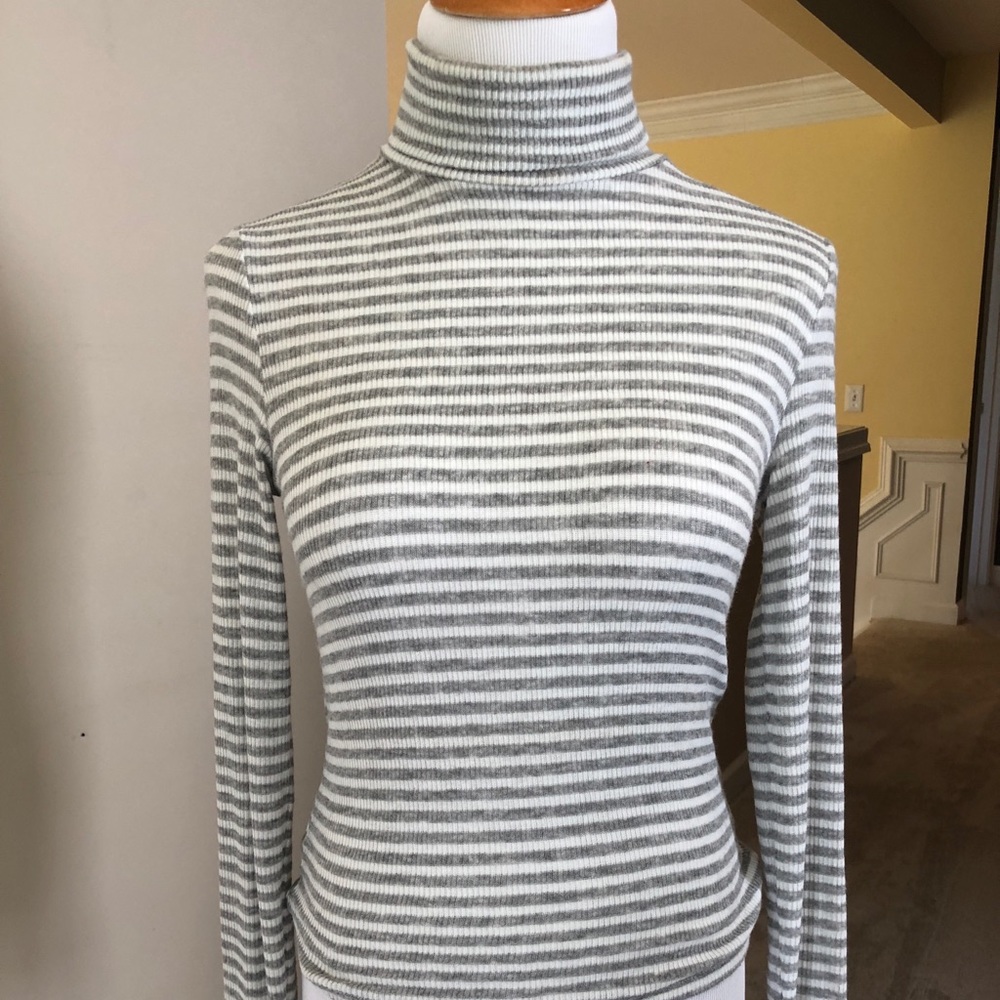 Striped turtleneck shirt